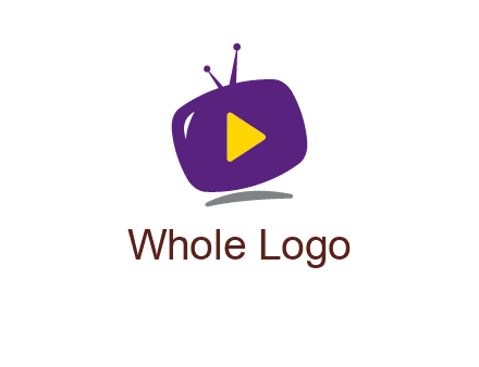 play triangle in round TV logo