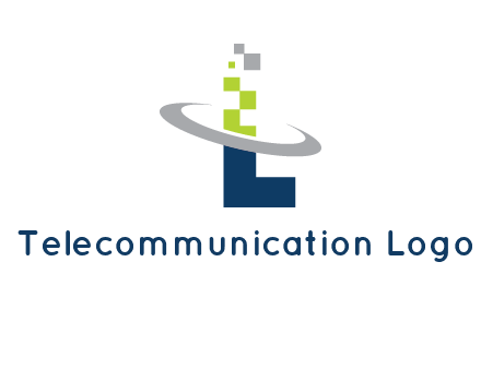 letter L swoosh and pixels logo