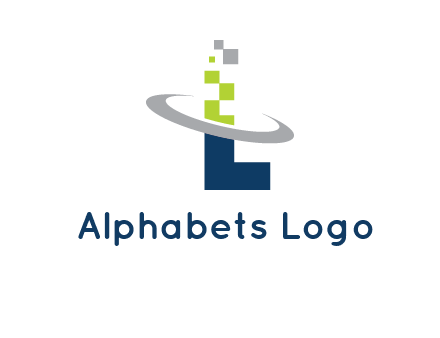 letter L swoosh and pixels logo