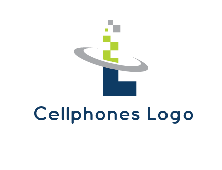 letter L swoosh and pixels logo