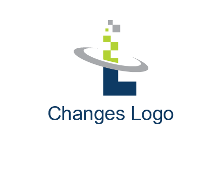 letter L swoosh and pixels logo