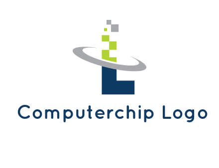 letter L swoosh and pixels logo