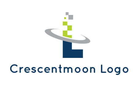 letter L swoosh and pixels logo
