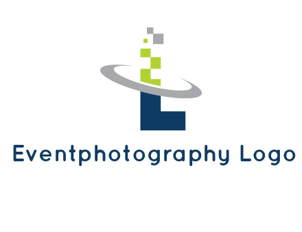 letter L swoosh and pixels logo