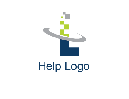 letter L swoosh and pixels logo