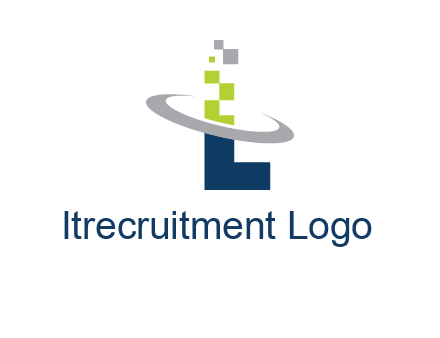 letter L swoosh and pixels logo