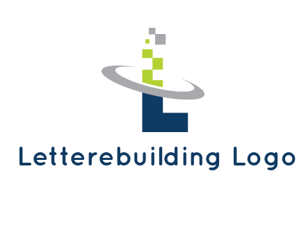 letter L swoosh and pixels logo