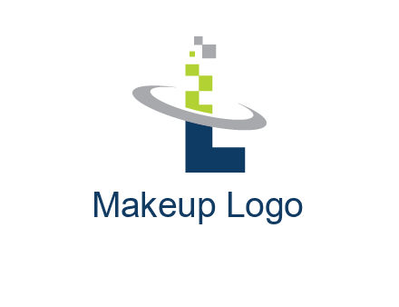 letter L swoosh and pixels logo