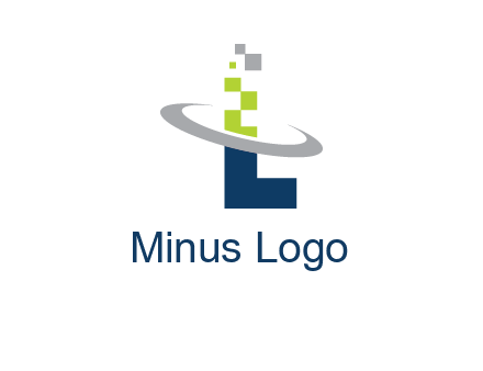 letter L swoosh and pixels logo