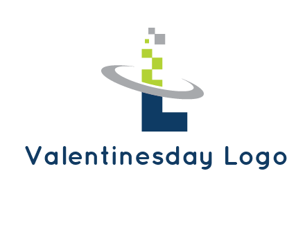 letter L swoosh and pixels logo