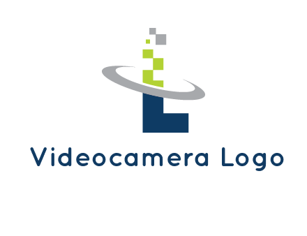 letter L swoosh and pixels logo