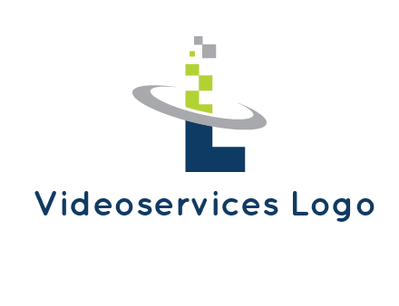 letter L swoosh and pixels logo