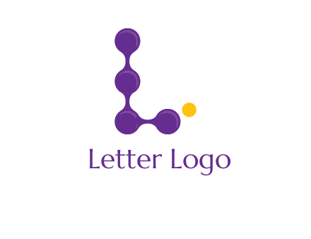 connected dots letter L logo