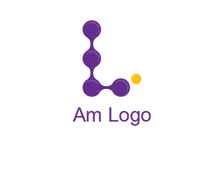 connected dots letter L logo