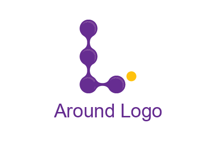 connected dots letter L logo