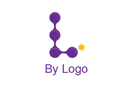connected dots letter L logo