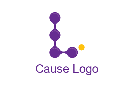 connected dots letter L logo
