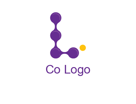 connected dots letter L logo