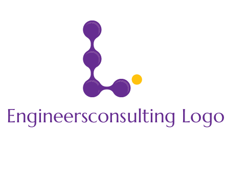 connected dots letter L logo