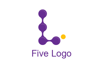 connected dots letter L logo