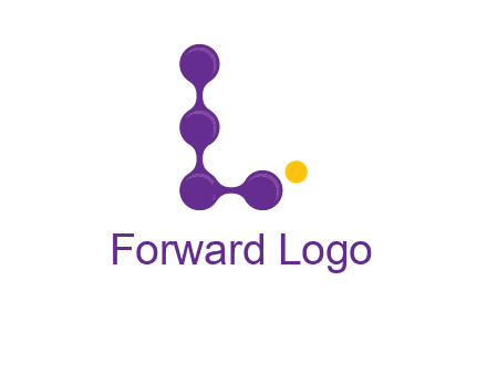 connected dots letter L logo
