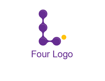 connected dots letter L logo