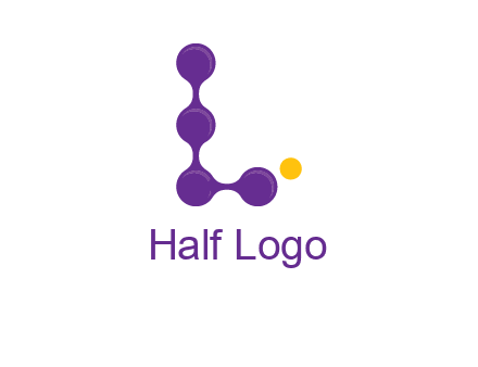 connected dots letter L logo