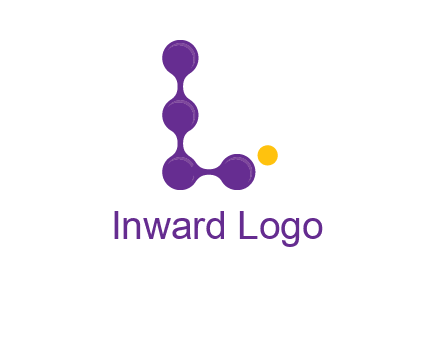 connected dots letter L logo