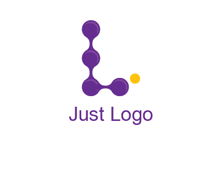 connected dots letter L logo