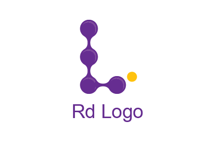 connected dots letter L logo