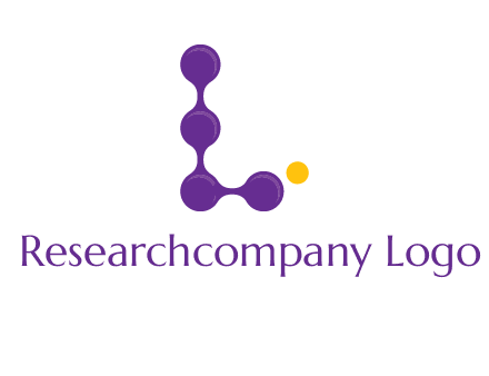 connected dots letter L logo