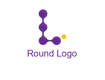connected dots letter L logo