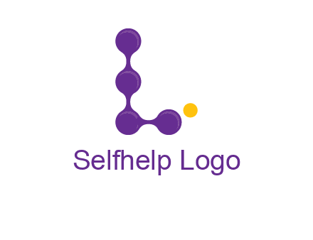 connected dots letter L logo