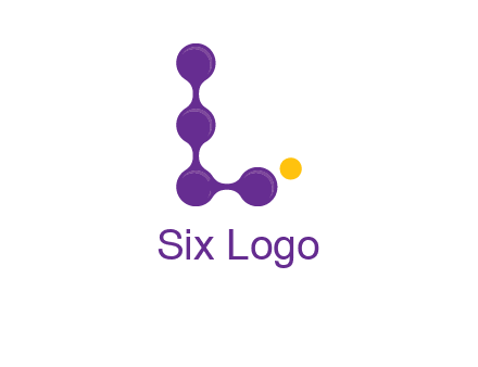 connected dots letter L logo