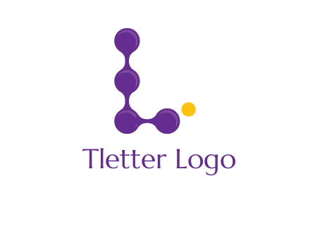 connected dots letter L logo