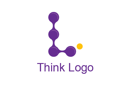 connected dots letter L logo