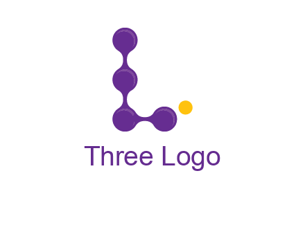 connected dots letter L logo