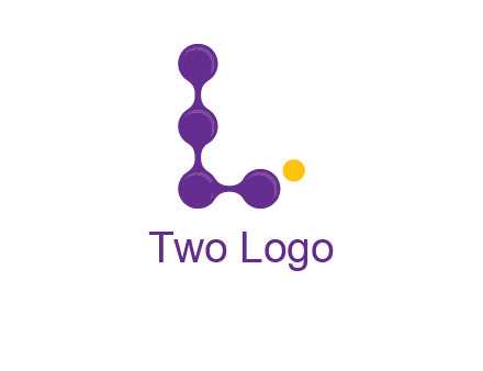 connected dots letter L logo