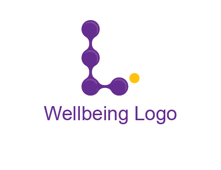 connected dots letter L logo