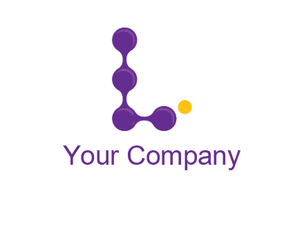 connected dots letter L logo