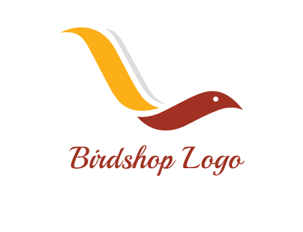 curved swoosh bird forming letter L 