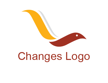 curved swoosh bird forming letter L 