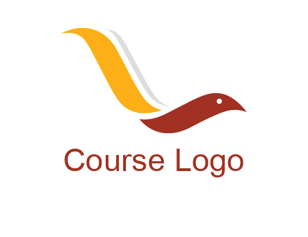curved swoosh bird forming letter L 