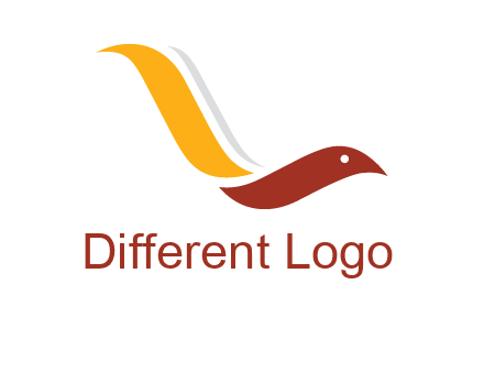 curved swoosh bird forming letter L 