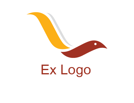 curved swoosh bird forming letter L 
