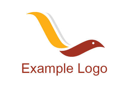 curved swoosh bird forming letter L 