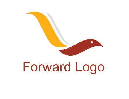 curved swoosh bird forming letter L 
