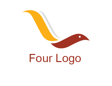 curved swoosh bird forming letter L 