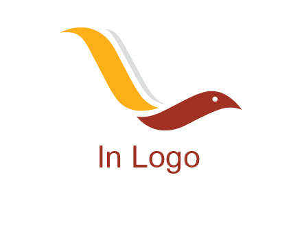 curved swoosh bird forming letter L 