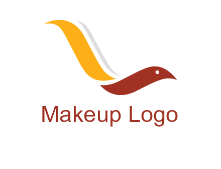 curved swoosh bird forming letter L 